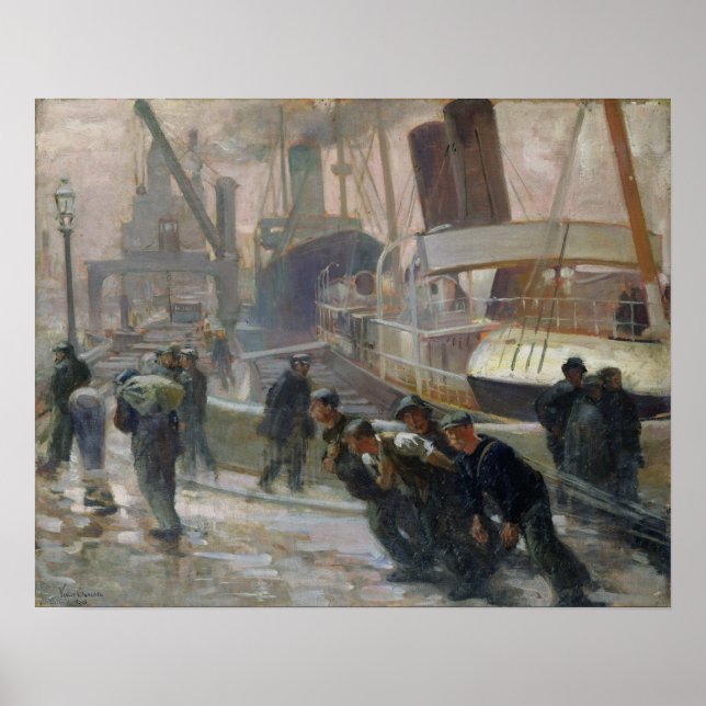 Póster Liverpool Dockers no Dawn, 1903 (Frente)