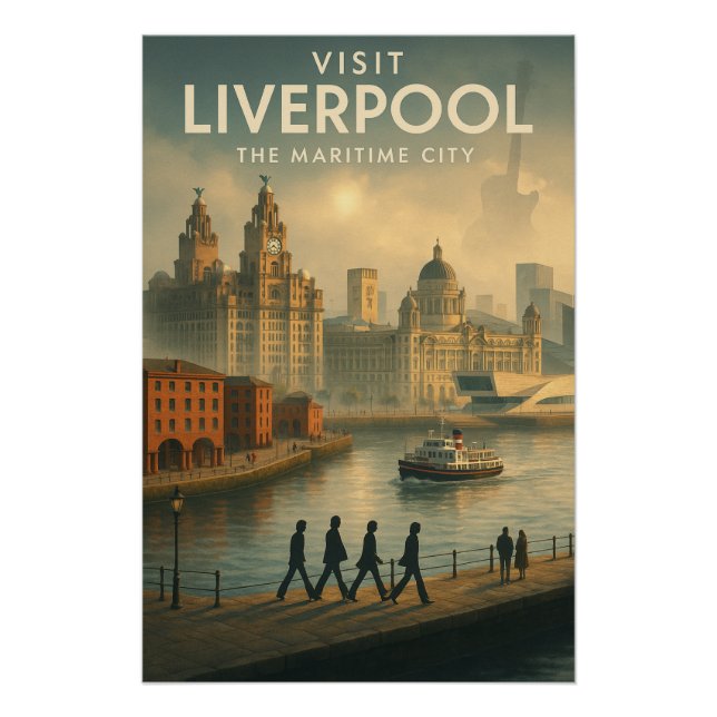 Póster Liverpool, Inglaterra – A Cidade Marítima. (Frente)