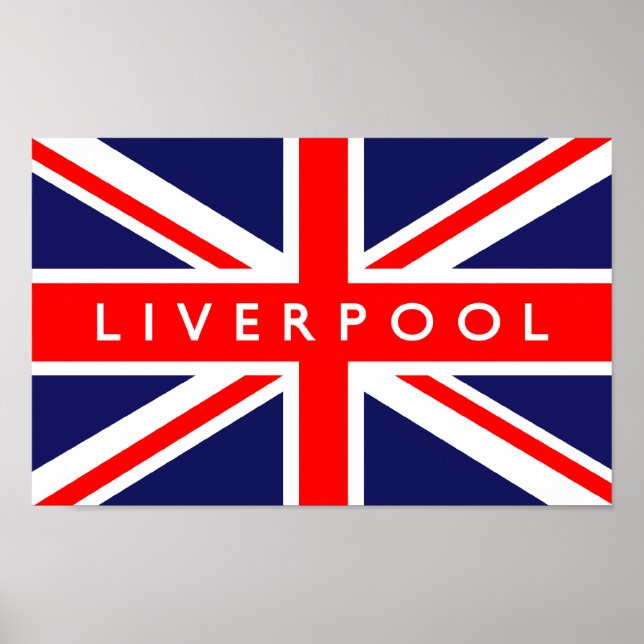 Póster Liverpool UK Flag (Frente)