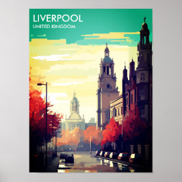 Poster Liverpool United Kingdom Viagem Postcard