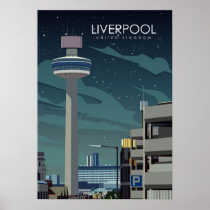 Poster Liverpool United Kingdom Viagens vintage