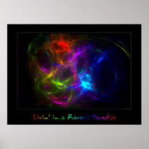 Poster Livin no paraíso de um Raver