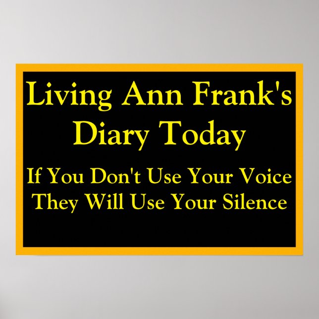 Poster Living Ann Frank's Diary Speak Up (Frente)