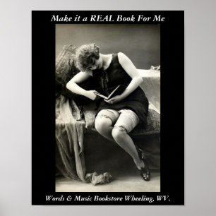 Póster livraria de poster, enquanto livros reais