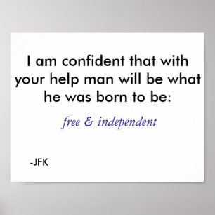 Póster Livre e independente - azul