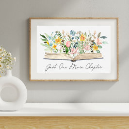 Poster Livro Aberto por Aquarela com Flores Estética Flor