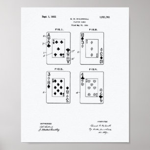 Póster Livro Branco da arte da patente dos cartões de