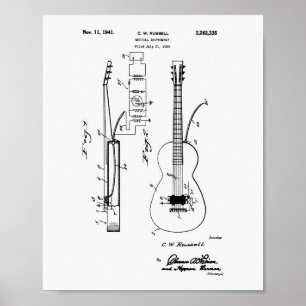 Póster Livro Branco da Guitarra 1941 sobre as patentes