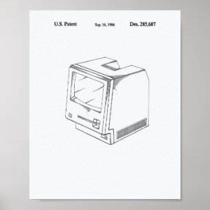 Póster Livro Branco sobre a arte patenteada Computer 1986