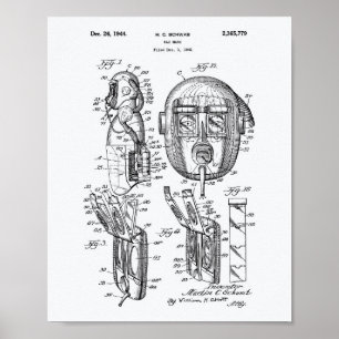 Póster Livro Branco sobre a matéria de máscara de gás de