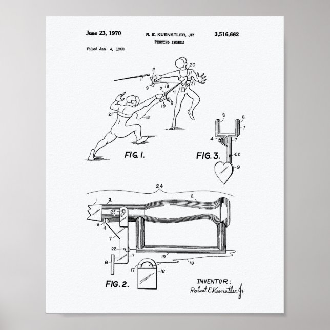 Poster Livro Branco sobre as Espadas de Esgrima de 1970 (Frente)