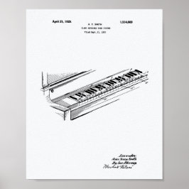 Póster Livro Branco sobre o Piano Keyboard 1925