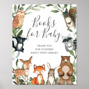 Poster Livro Chá de fraldas De Animais Da Floresta Para