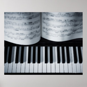 Póster Livro das chaves e de música do piano