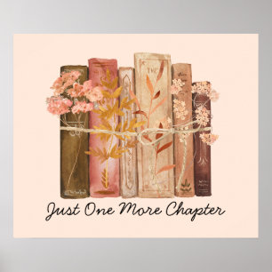 Poster Livro de Aquarela Flor Marrom Rosa Citação de Leit