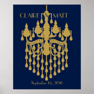 Póster Livro de assinaturas de casamento Great Gatsby Art