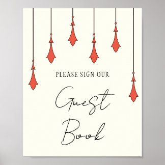 Poster Livro de Assinaturas para Convidados de Casamento 