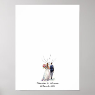 Poster Livro de Convidados de Casamento de Balões de Impr