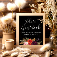 Livro de Convidados de Fotos do Chá de panela Flor