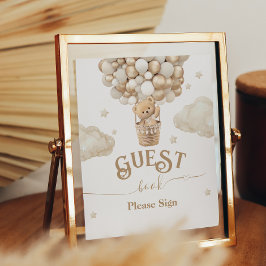 Poster Livro de convidados do Chá de fraldas do Urso de T