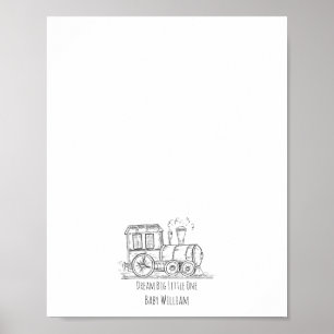 Poster Livro de Convidados do Toy Train Journey Sketch
