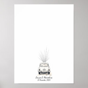 Poster Livro de Convidados Interativo de Casamento de Imp