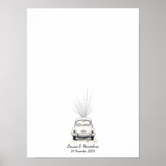 Poster Livro de Convidados Interativo de Casamento de Imp