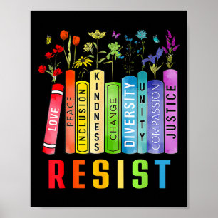 Poster Livro de Direitos Iguais Flor Trump Direitos das M