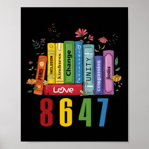 Poster Livro de Direitos Iguais Flores 8647 Trump Feminis