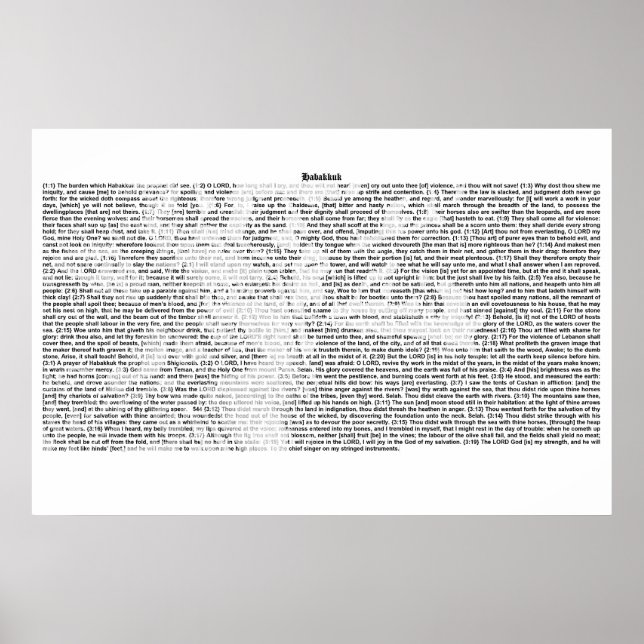 Poster Livro de Habakkuk (texto completo do KJV) (Frente)