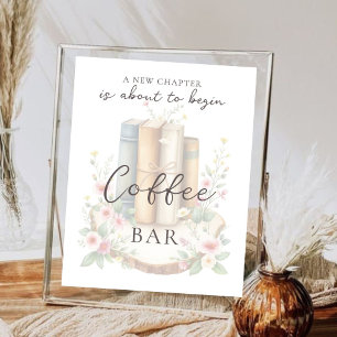 Poster Livro de Histórias Personalizado Bar de Café de Fl