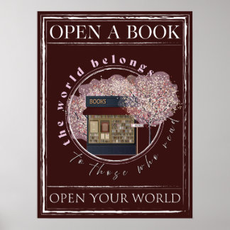Poster Livro de Leitura, Arte para Amantes de Livros