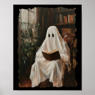 Poster Livro de Leitura do Livro de Halloween da Bibliote