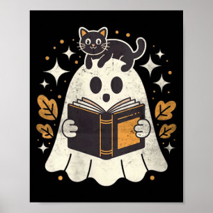Poster Livro de Leitura Fantasma Feminino Halloween Bibli