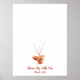 Poster Livro de Presenças da Pegada do Bebê Raposa