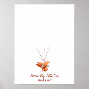 Poster Livro de Presenças da Pegada do Bebê Raposa