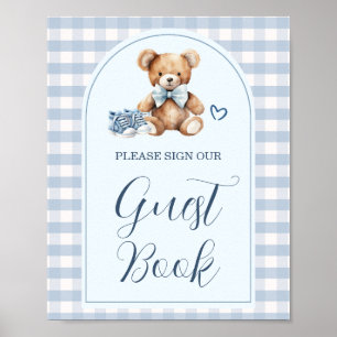 Poster Livro de Presenças para Chás de Bebê Ursinho Bebê