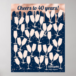 Poster Livro de Presenças para os 40 Anos da Rosa - Parab