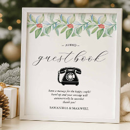 Poster Livro de Presentes de Áudio para Casamento de Inve