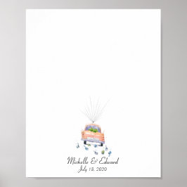 Poster Livro de Presentes de Dedos do Carro de Casamento
