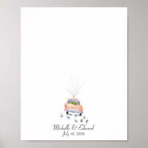 Poster Livro de Presentes de Dedos do Carro de Casamento 