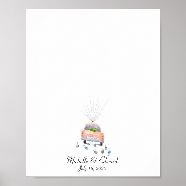 Poster Livro de Presentes de Dedos do Carro de Casamento  (Frente)