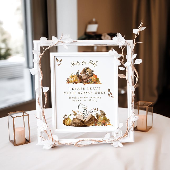 Poster Livro de Presentes do Chá de fraldas Woodland de E (Criador carregado)