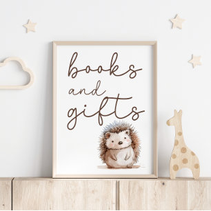 Poster Livro de Presentes para Chá de Bebê doouriço-cache