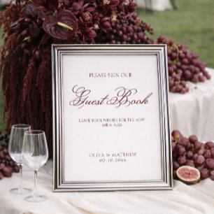 Poster Livro de Registro de Casamento Simples Marfim e Bo
