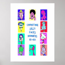 Poster Livro de Rostos Bobos para Contar #6: Números 51-6