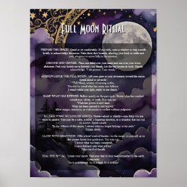Poster Livro de Sombras e Ritual Pagão da Lua Cheia & Ora