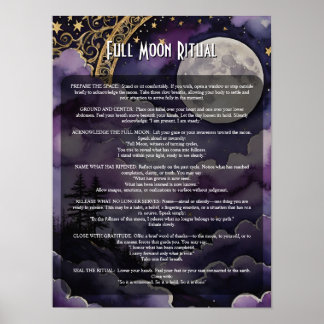 Poster Livro de Sombras e Ritual Pagão da Lua Cheia & Ora