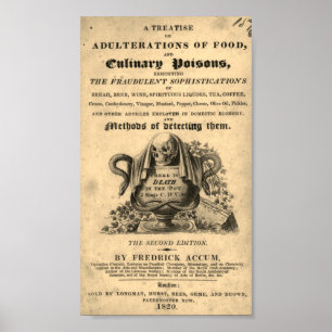 Poster Livro de venenos culinários do crânio antigo de 