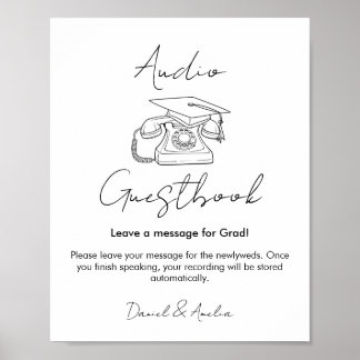 Poster Livro de Visitas de Áudio para Formatura, Livro de